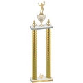 Double Gold Carbon Fiber Fourth Place Volleyball Trophy