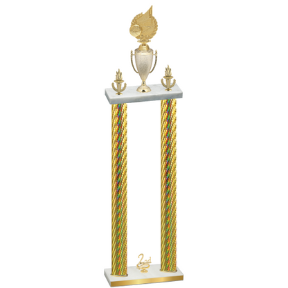 Double Gold Carbon Fiber Second Place Volleyball Trophy