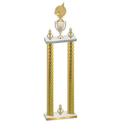 Double Gold Carbon Fiber Victory Volleyball Trophy