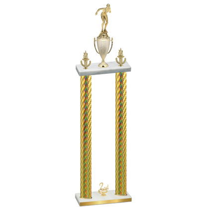 Double Gold Carbon Fiber Second Place Tennis Trophy