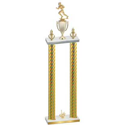 Double Gold Carbon Fiber First Place Football Trophy