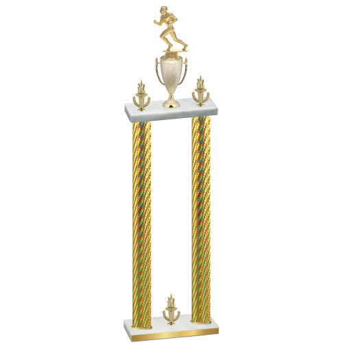 Double Gold Carbon Fiber Victory Football Trophy