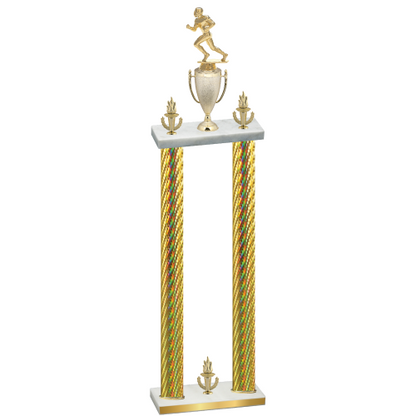 Double Gold Carbon Fiber Victory Football Trophy