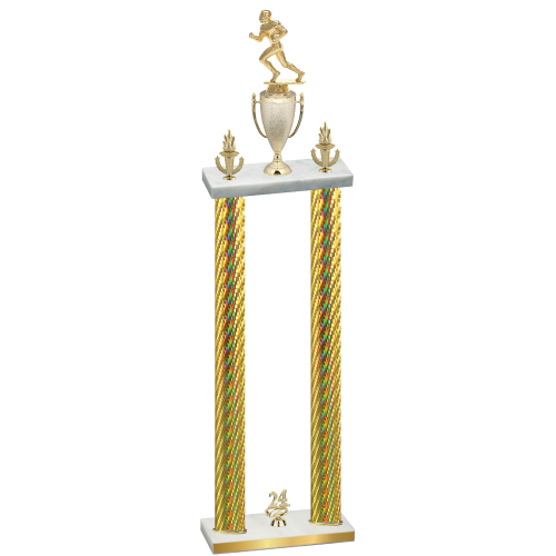 Double Gold Carbon Fiber Year Football Trophy