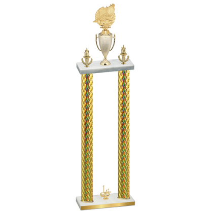 Double Gold Carbon Fiber First Place Swimming Trophy