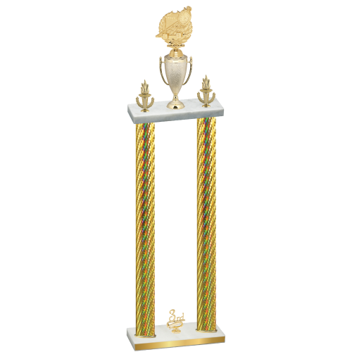 Double Gold Carbon Fiber Third Place Swimming Trophy