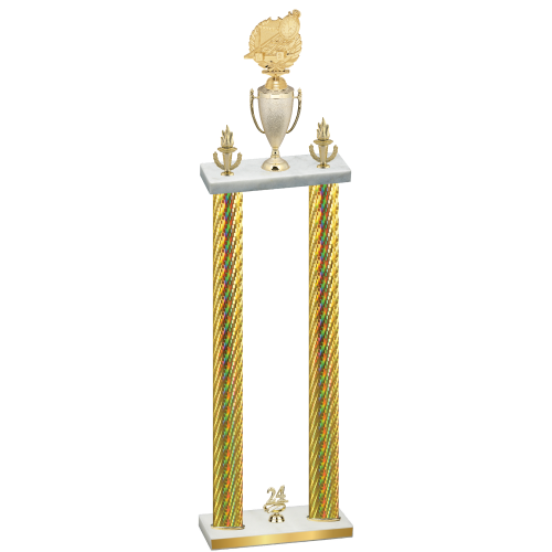 Double Gold Carbon Fiber Year Swimming Trophy