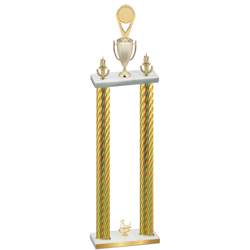 Double Gold Carbon Fiber Third Place Insert Trophy