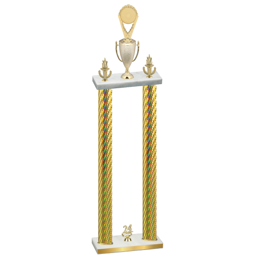 Double Gold Carbon Fiber Year Insert Trophy