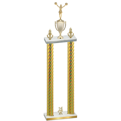 Double Gold Carbon Fiber Year Cheerleading Trophy