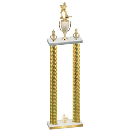 Double Gold Carbon Fiber Fourth Place Hockey Trophy