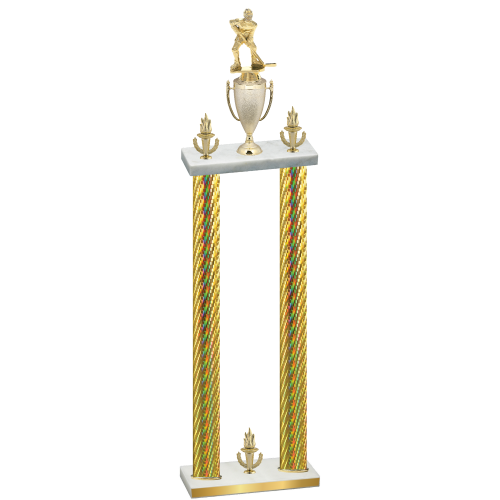 Double Gold Carbon Fiber Victory Hockey Trophy