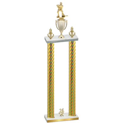 Double Gold Carbon Fiber Year Hockey Trophy