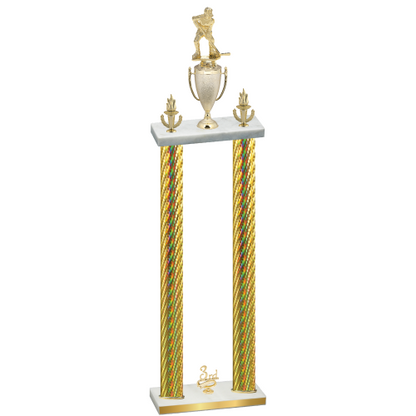 Double Gold Carbon Fiber Third Place Hockey Trophy