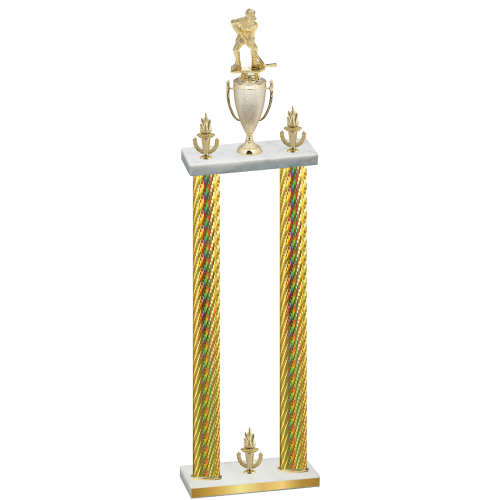 Double Gold Carbon Fiber Victory Hockey Trophy