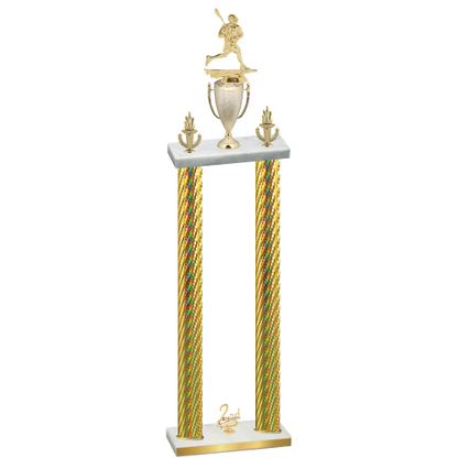 Double Gold Carbon Fiber Second Place Lacrosse Trophy