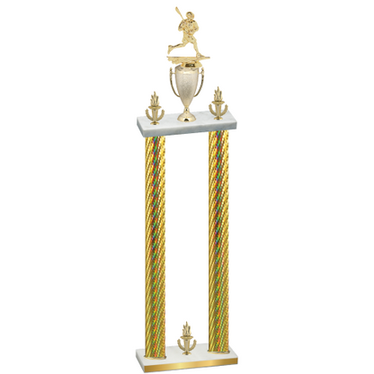 Double Gold Carbon Fiber Victory Lacrosse Trophy