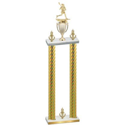 Double Gold Carbon Fiber Victory Lacrosse Trophy