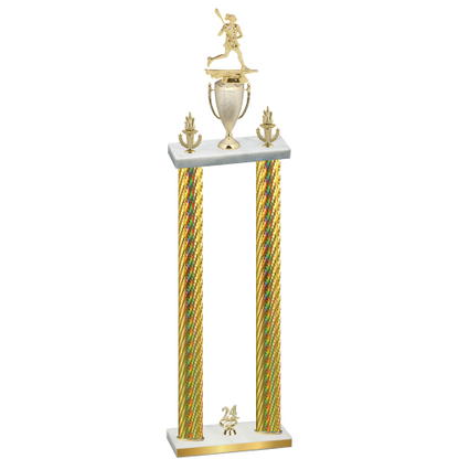 Double Gold Carbon Fiber Year Lacrosse Trophy