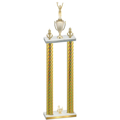 Double Gold Carbon Fiber Third Place Victory Trophy