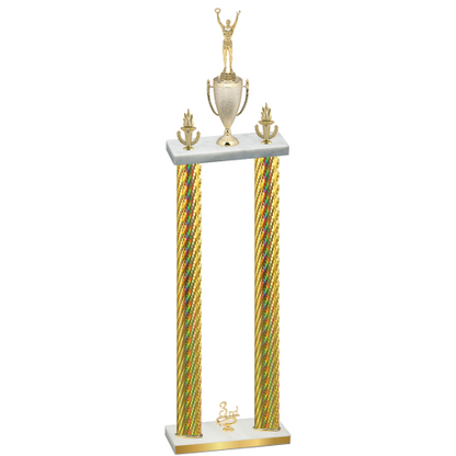 Double Gold Carbon Fiber Third Place Victory Trophy