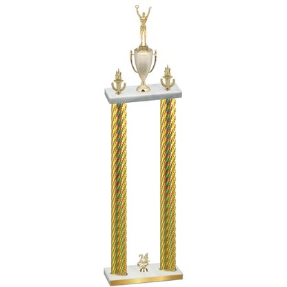 Double Gold Carbon Fiber Year Victory Trophy