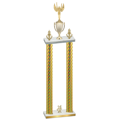 Double Gold Carbon Fiber Year Victory Trophy