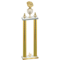Double Gold Carbon Fiber Fourth Place Basketball Trophy