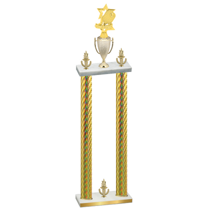 Double Gold Carbon Fiber Victory Pickleball Trophy