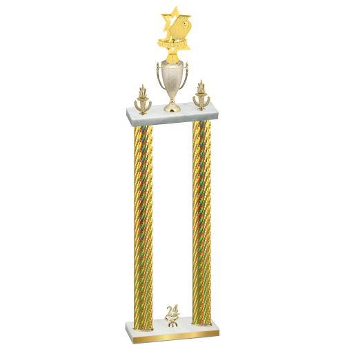 Double Gold Carbon Fiber Year Pickleball Trophy