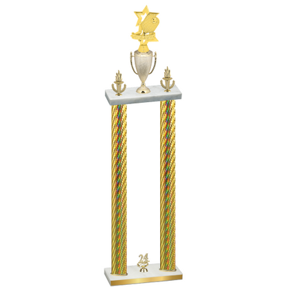 Double Gold Carbon Fiber Year Pickleball Trophy