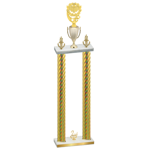 Double Gold Carbon Fiber Second Place Pickleball Trophy