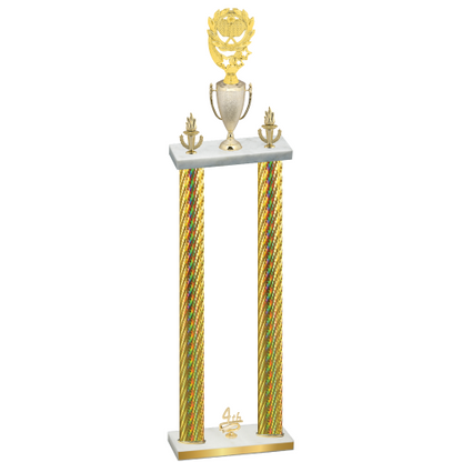 Double Gold Carbon Fiber Fourth Place Pickleball Trophy