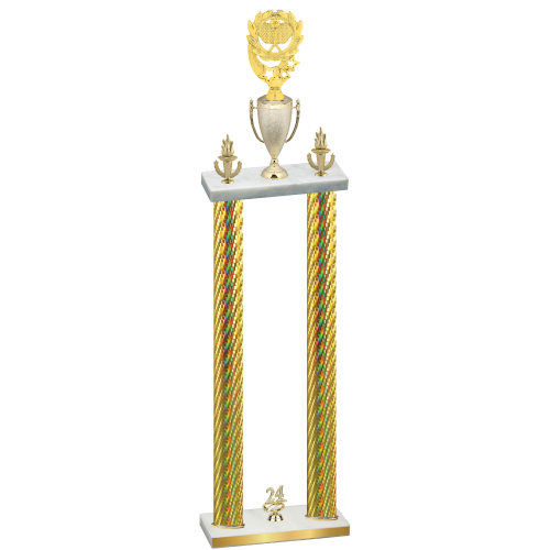 Double Gold Carbon Fiber Year Pickleball Trophy