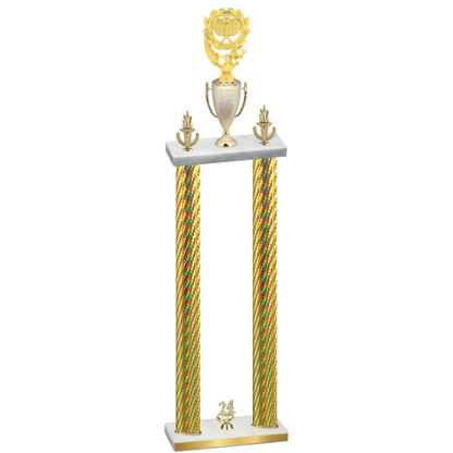 Double Gold Carbon Fiber Year Pickleball Trophy