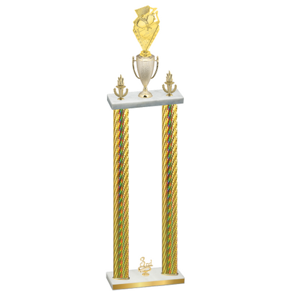 Double Gold Carbon Fiber Third Place Pickleball Trophy
