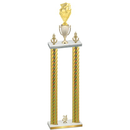 Double Gold Carbon Fiber Year Pickleball Trophy