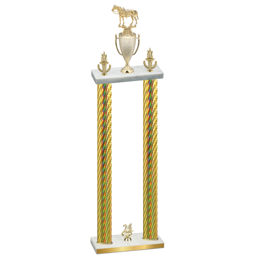 Double Gold Carbon Fiber Year Horses Trophy