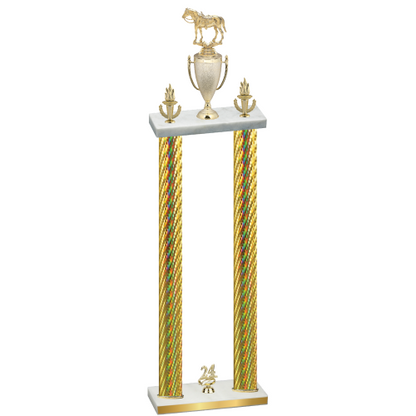 Double Gold Carbon Fiber Year Horses Trophy