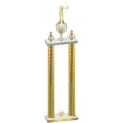 Double Gold Carbon Fiber First Place Archery Trophy