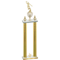 Double Gold Carbon Fiber Fourth Place Basketball Trophy