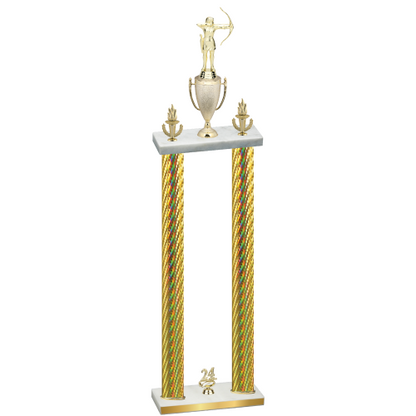 Double Gold Carbon Fiber Year Archery Trophy