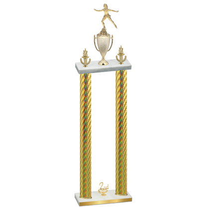 Double Gold Carbon Fiber Second Place Skater Trophy