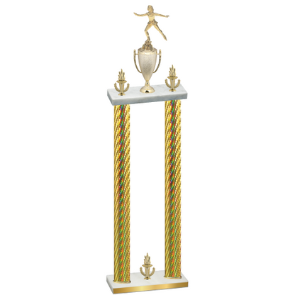 Double Gold Carbon Fiber Victory Skater Trophy