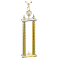 Double Gold Carbon Fiber Second Place Weights Trophy