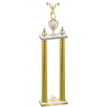 Double Gold Carbon Fiber Fourth Place Weights Trophy