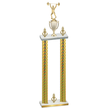 Double Gold Carbon Fiber Victory Weights Trophy