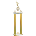 Double Gold Carbon Fiber Fourth Place Basketball Trophy