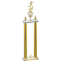 Double Gold Carbon Fiber Second Place Flag Football Trophy