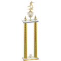 Double Gold Carbon Fiber Year Flag Football Trophy